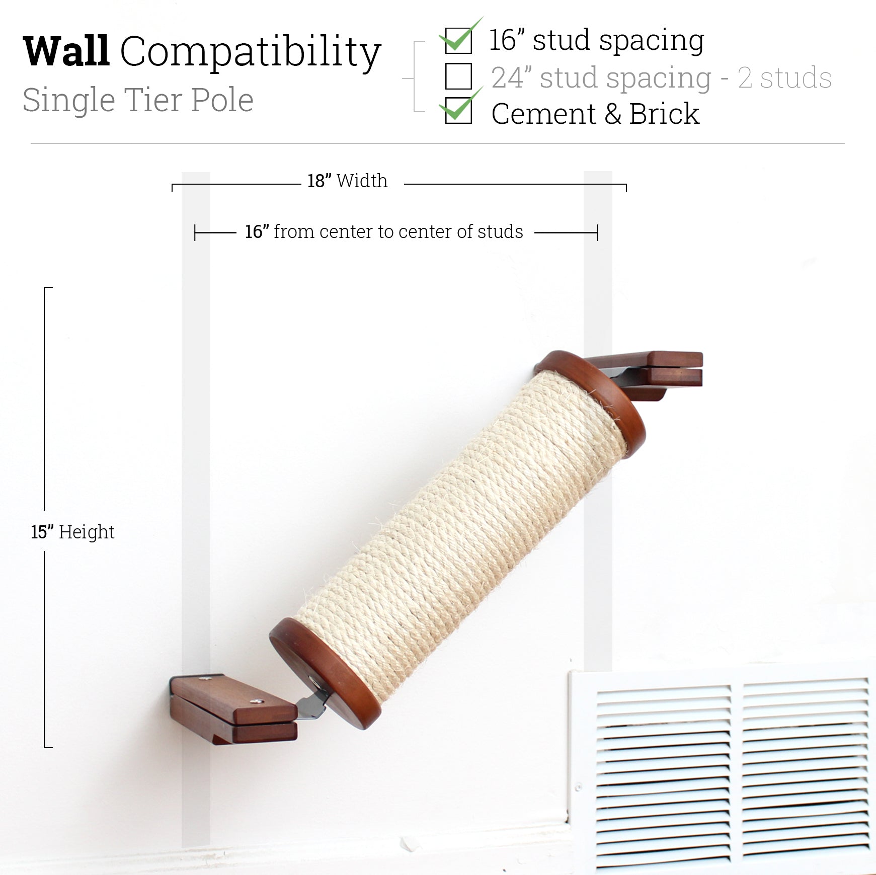 Slanted Cat Scratcher for Wall