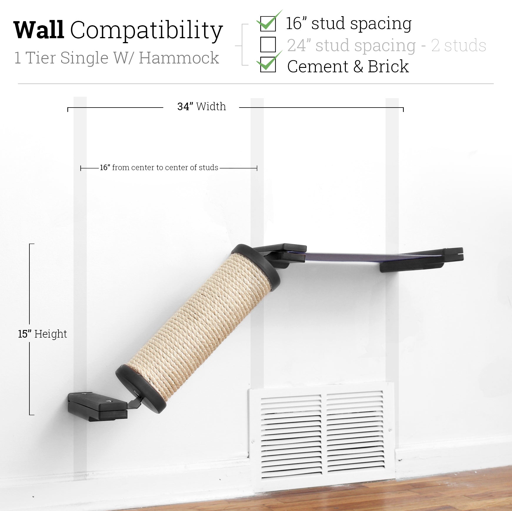 Slanted Cat Scratcher for Wall