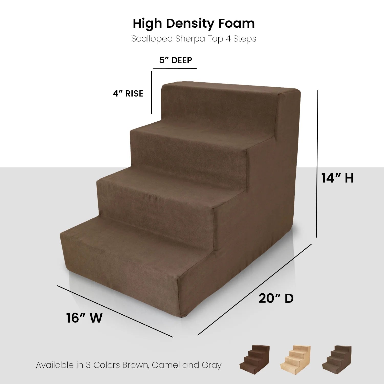 Precious Tails High Density Foam 4 Step Pet Stair Camel