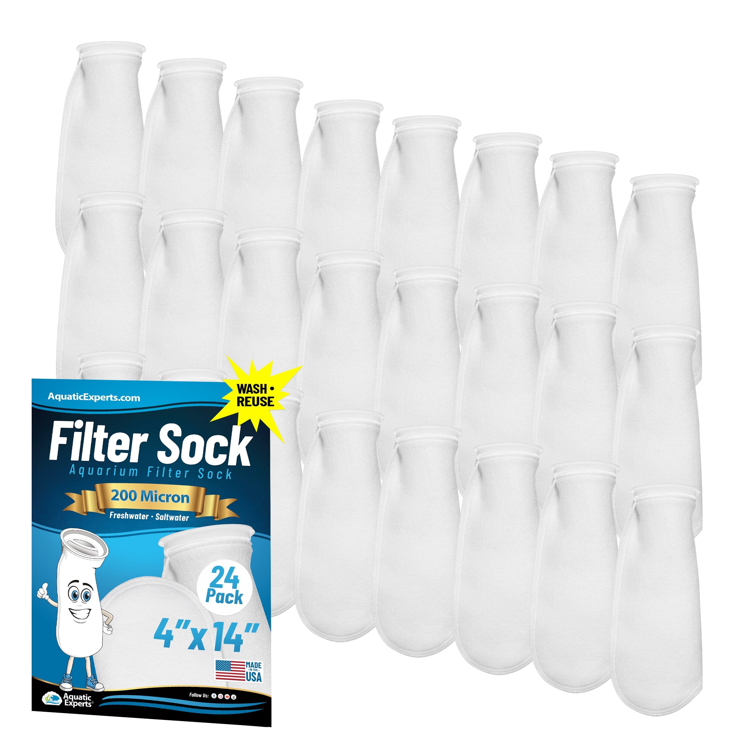 4" Ring Aquarium Filter Sock 200 Micron for Saltwater Aquariums | Aquatic Experts