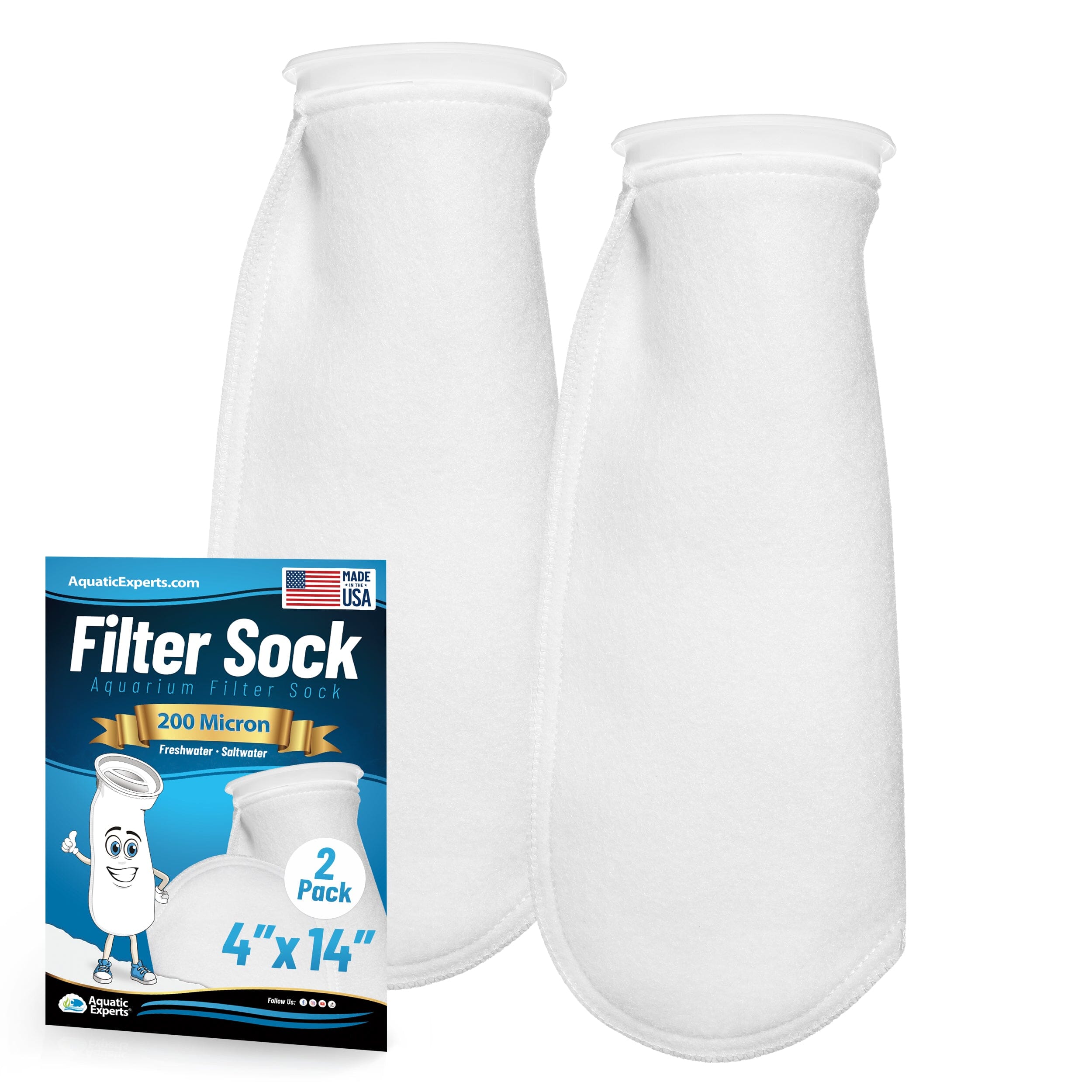 4" Ring Aquarium Filter Sock 200 Micron for Saltwater Aquariums | Aquatic Experts