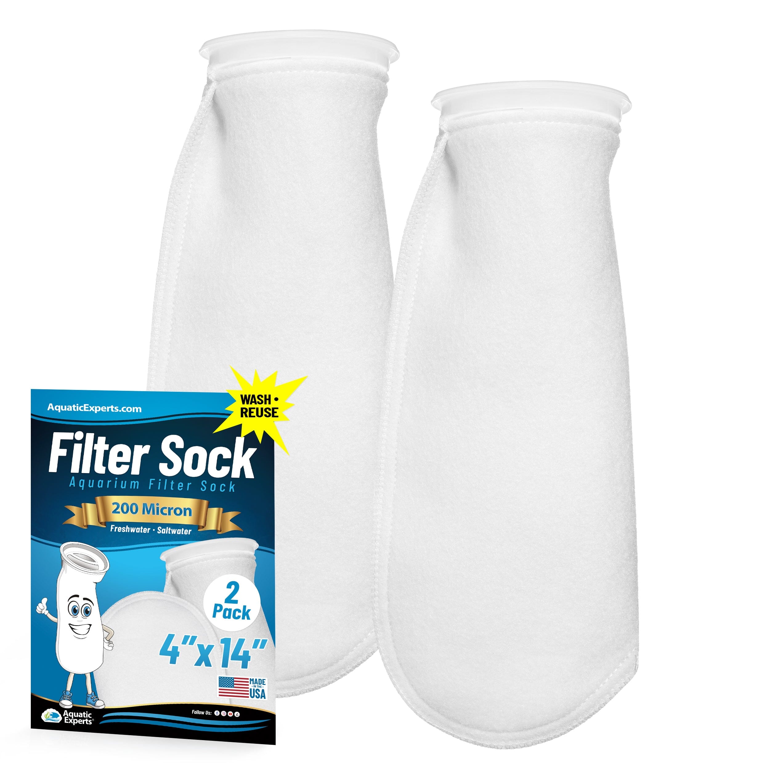 4" Ring Aquarium Filter Sock 200 Micron for Saltwater Aquariums | Aquatic Experts
