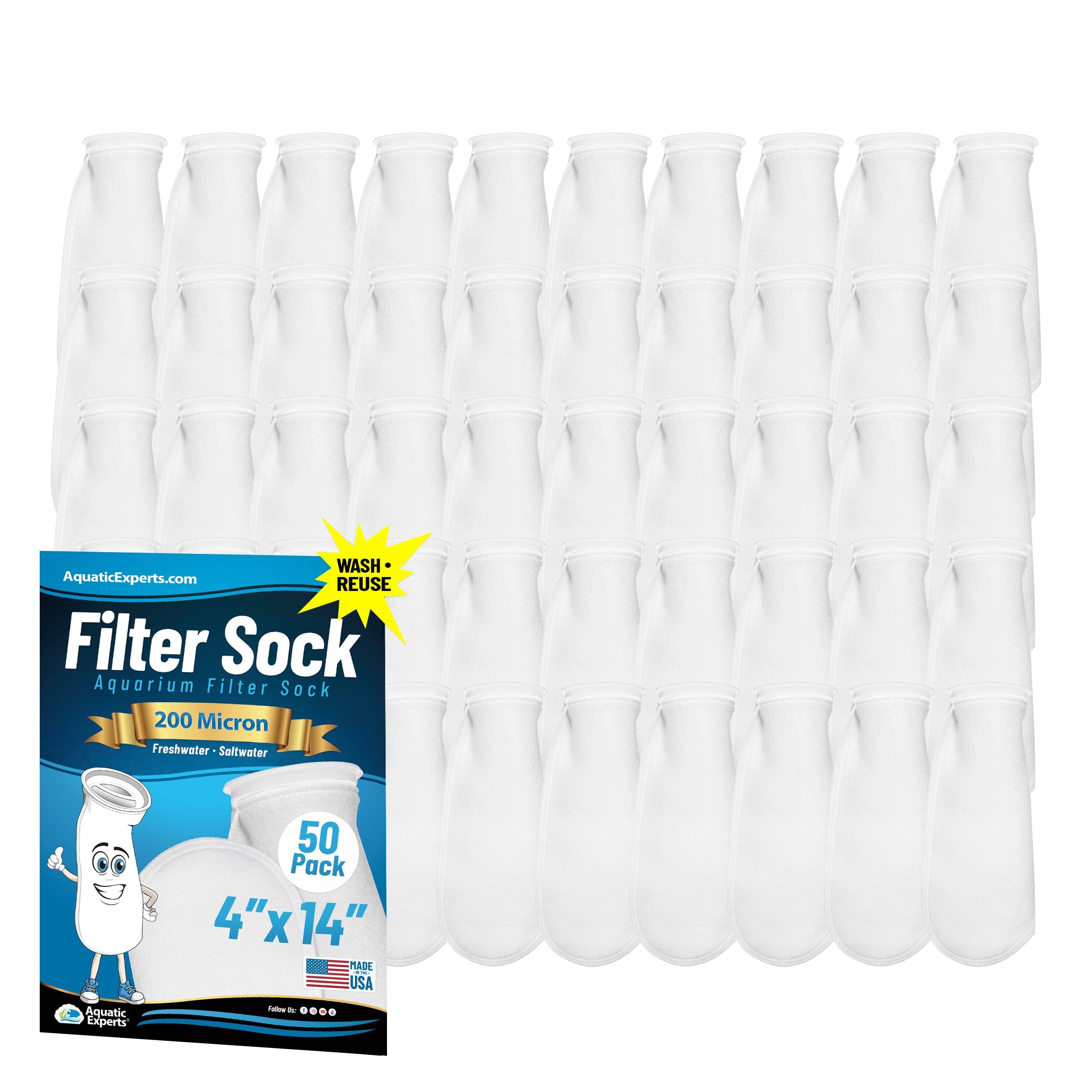 4" Ring Aquarium Filter Sock 200 Micron for Saltwater Aquariums | Aquatic Experts