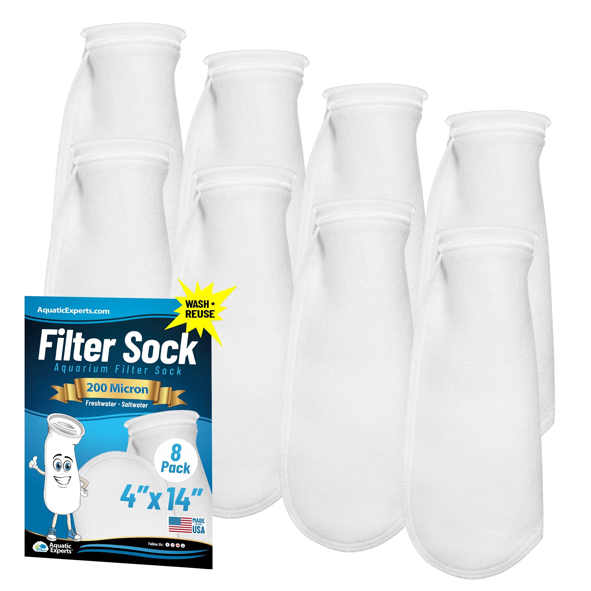 4" Ring Aquarium Filter Sock 200 Micron for Saltwater Aquariums | Aquatic Experts