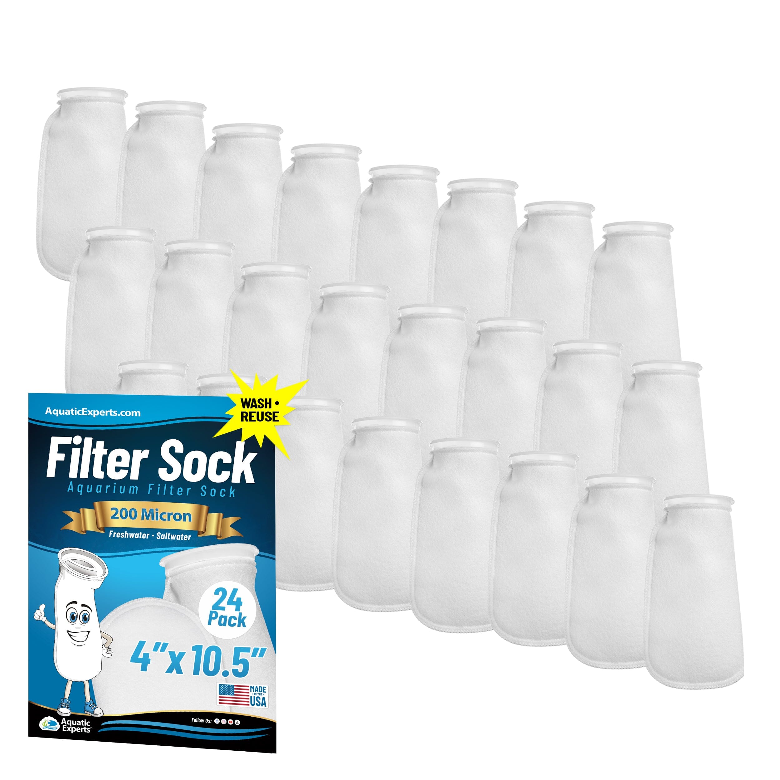 4" Ring Aquarium Filter Sock 200 Micron for Saltwater Aquariums | Aquatic Experts