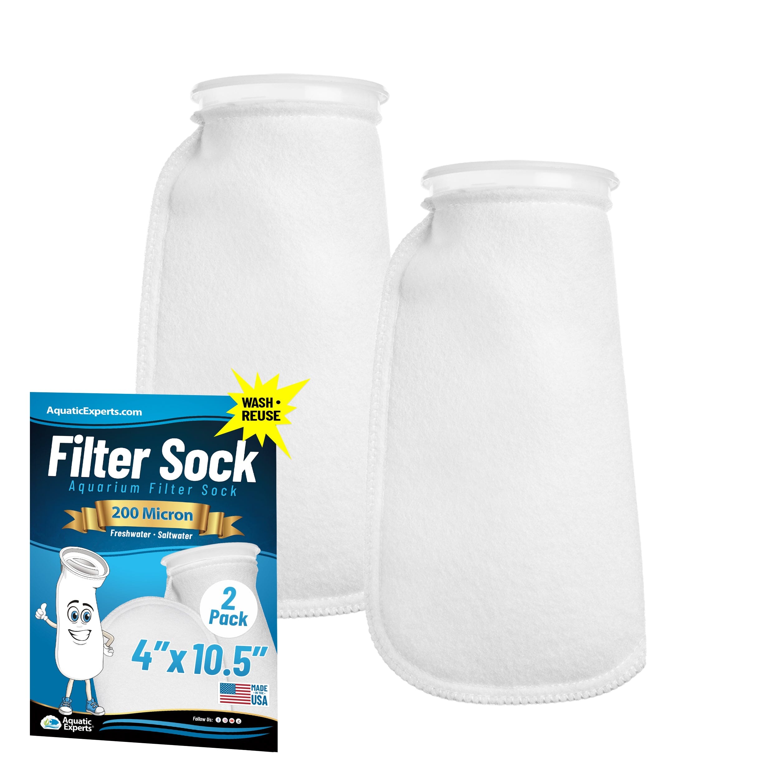 4" Ring Aquarium Filter Sock 200 Micron for Saltwater Aquariums | Aquatic Experts