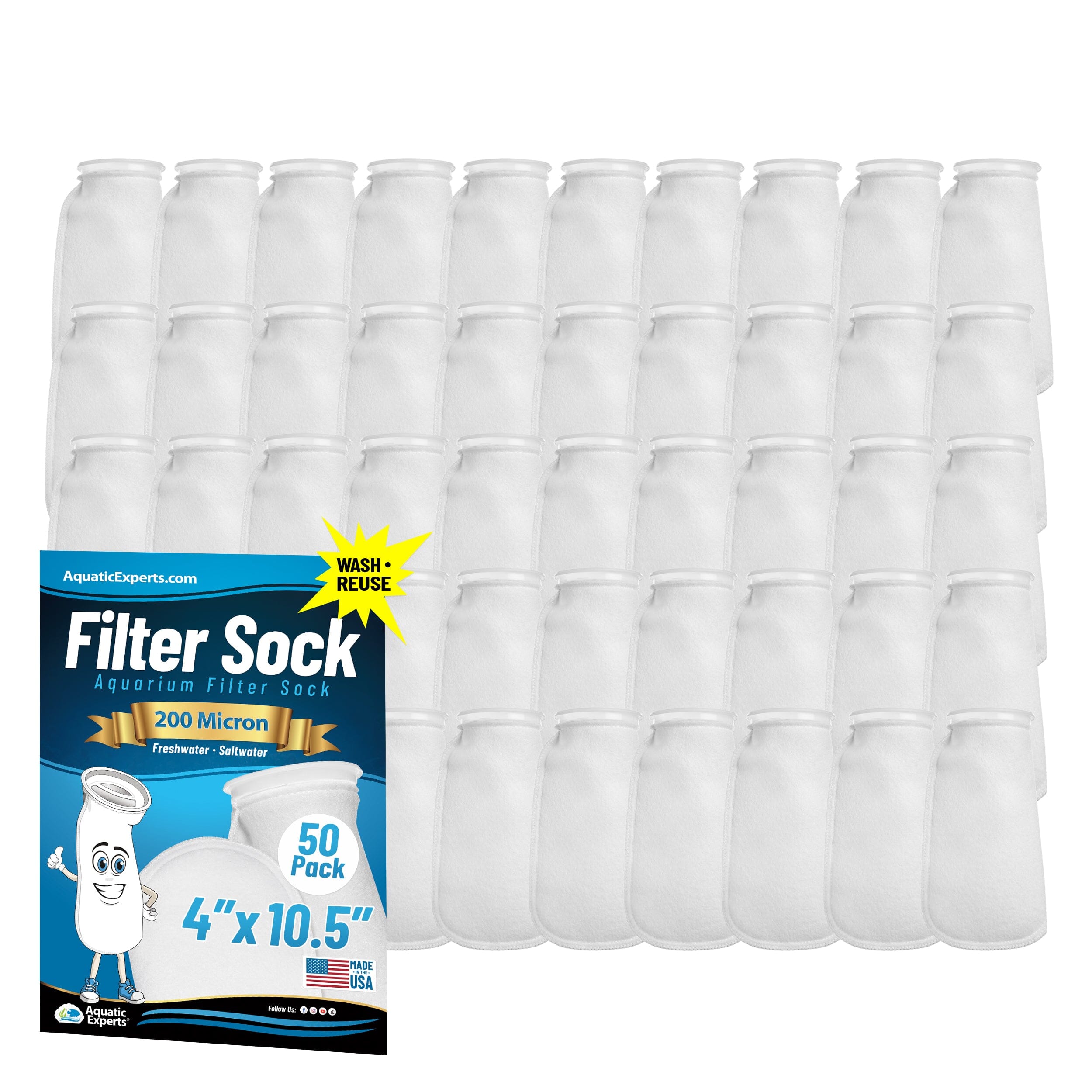 4" Ring Aquarium Filter Sock 200 Micron for Saltwater Aquariums | Aquatic Experts