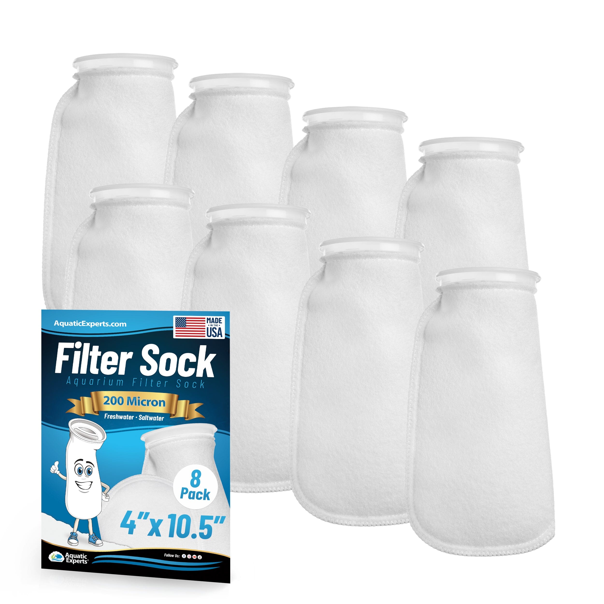 4" Ring Aquarium Filter Sock 200 Micron for Saltwater Aquariums | Aquatic Experts