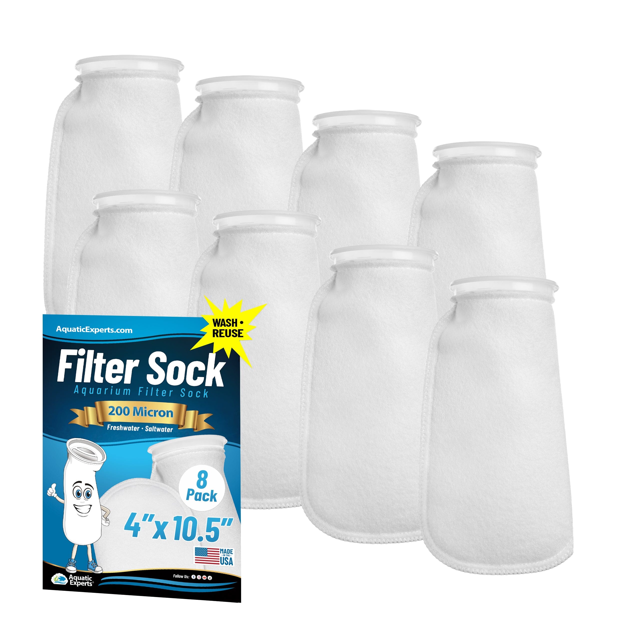4" Ring Aquarium Filter Sock 200 Micron for Saltwater Aquariums | Aquatic Experts