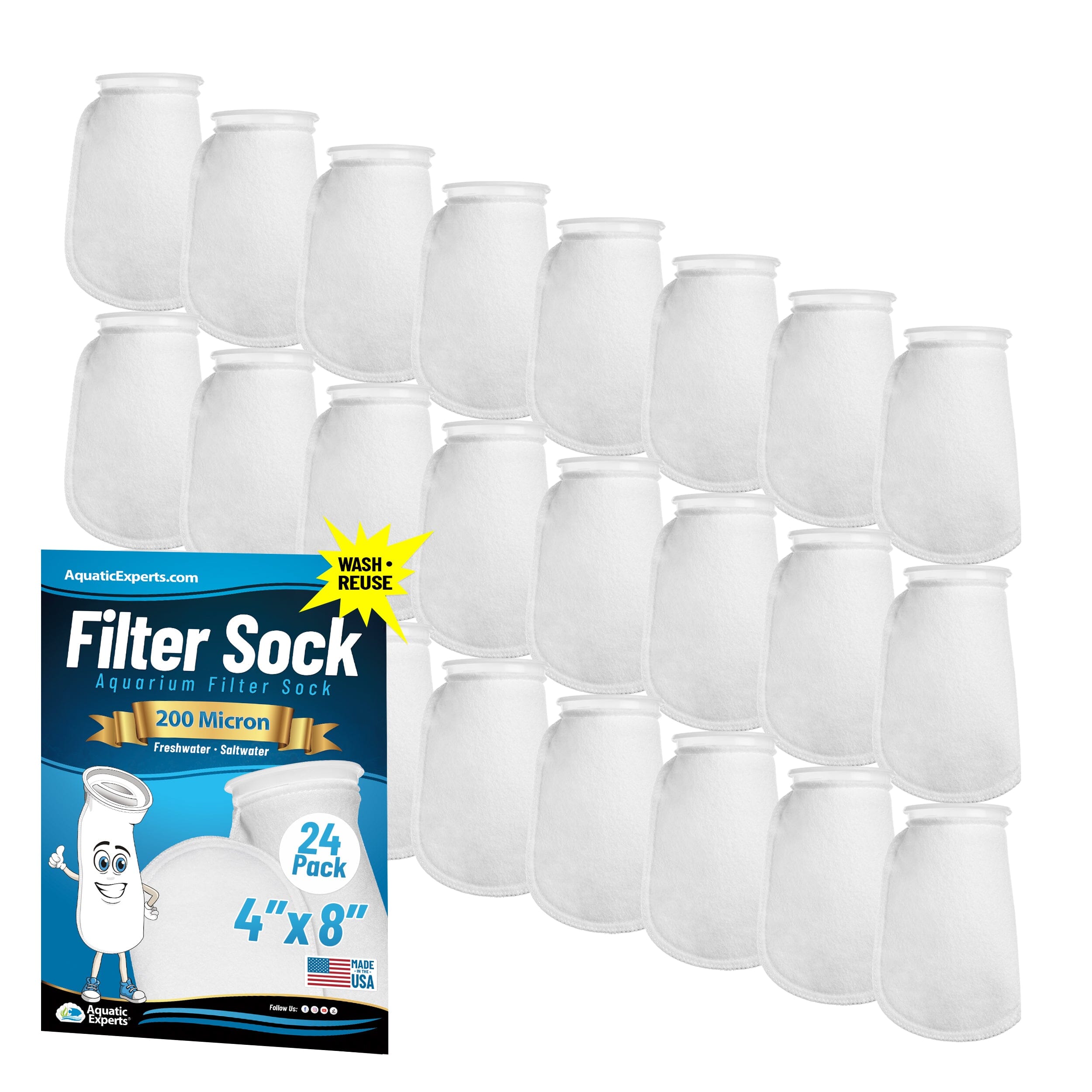 4" Ring Aquarium Filter Sock 200 Micron for Saltwater Aquariums | Aquatic Experts