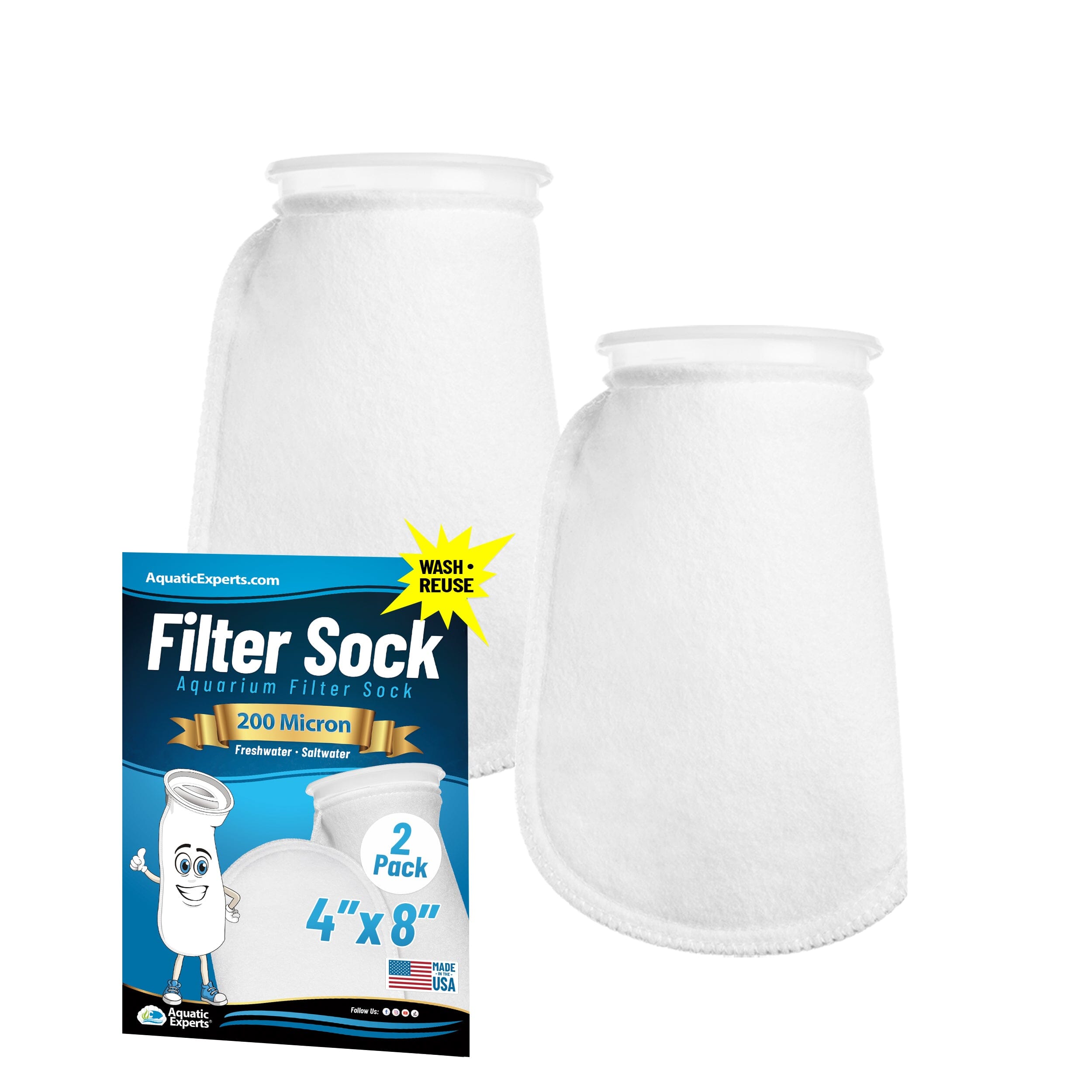 4" Ring Aquarium Filter Sock 200 Micron for Saltwater Aquariums | Aquatic Experts