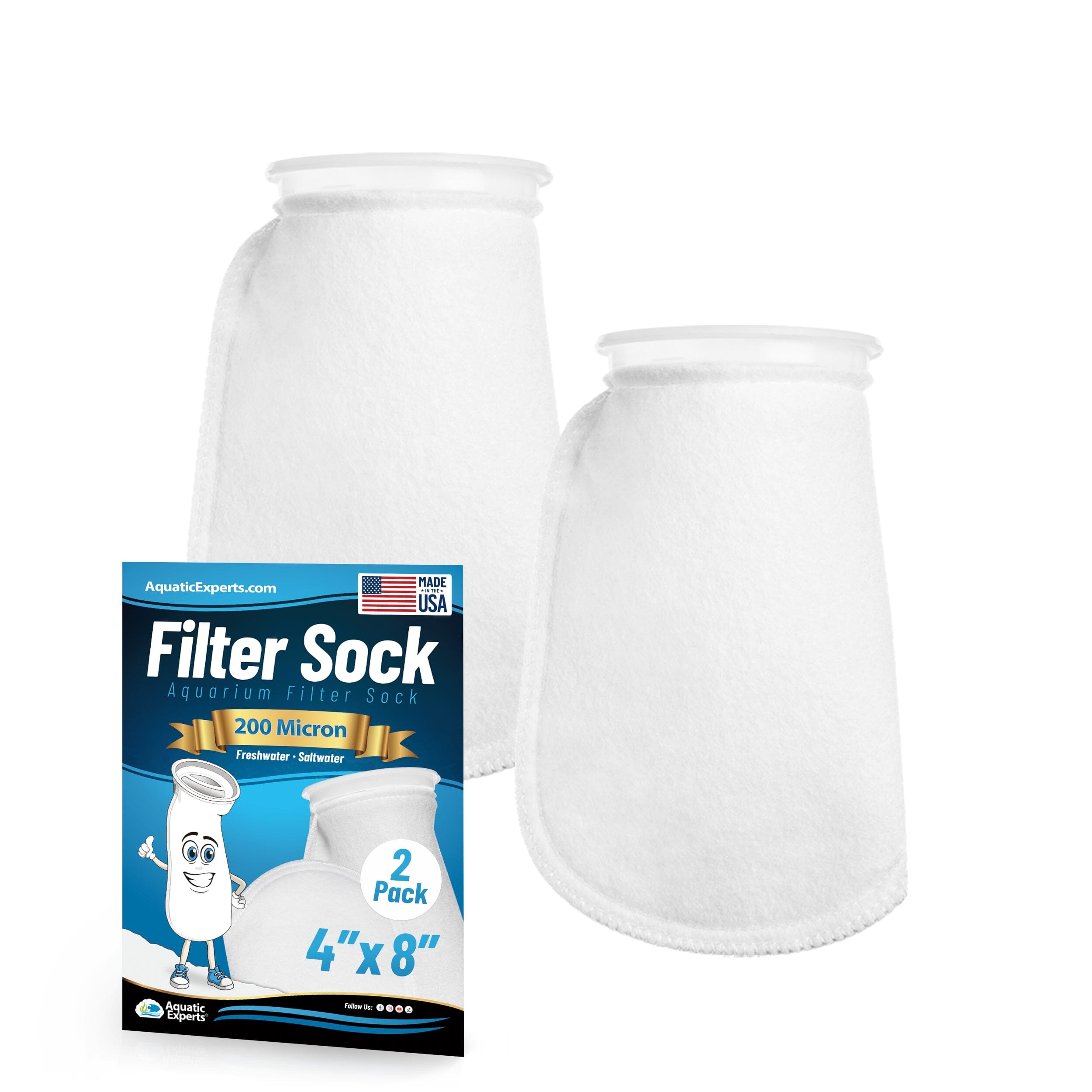 4" Ring Aquarium Filter Sock 200 Micron for Saltwater Aquariums | Aquatic Experts