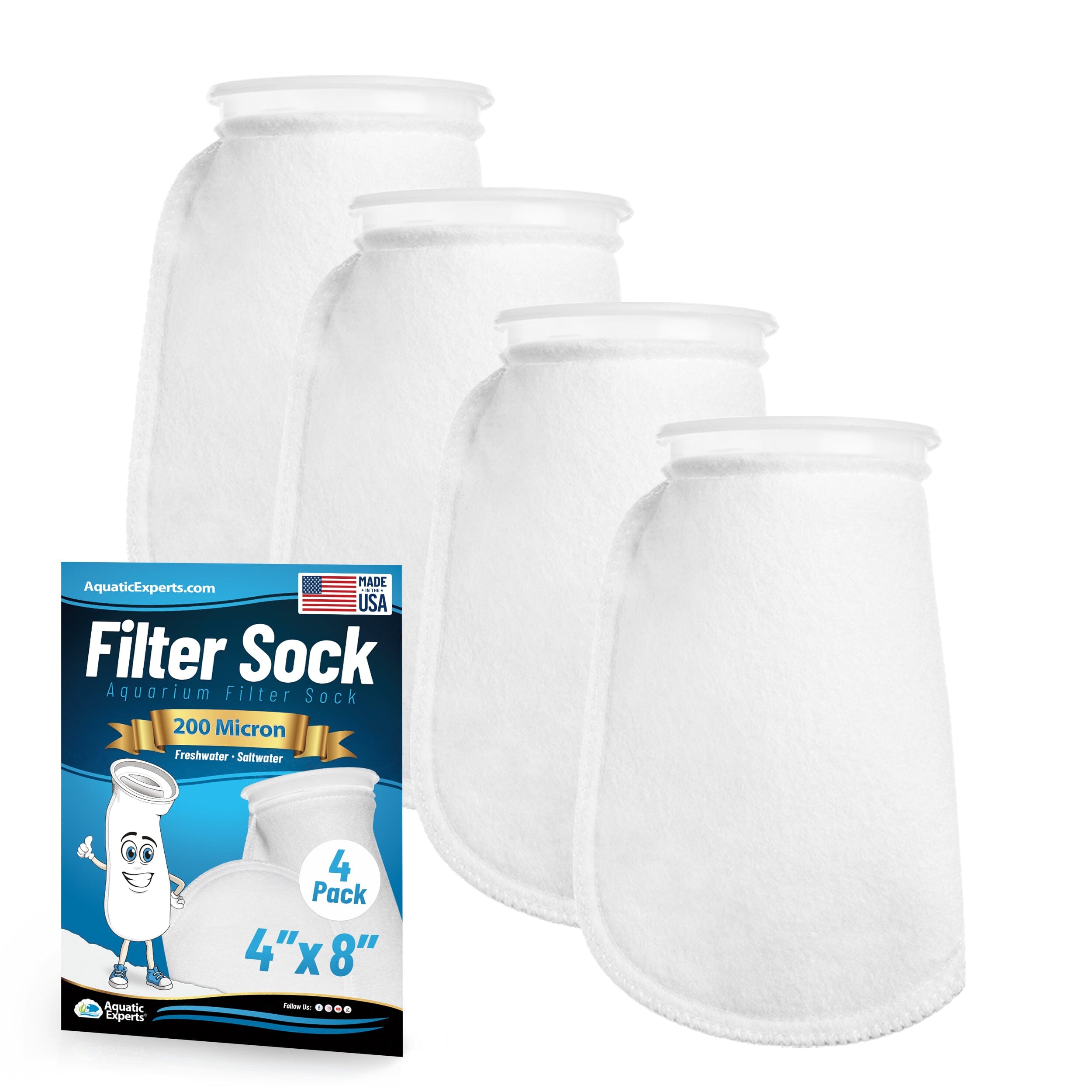 4" Ring Aquarium Filter Sock 200 Micron for Saltwater Aquariums | Aquatic Experts