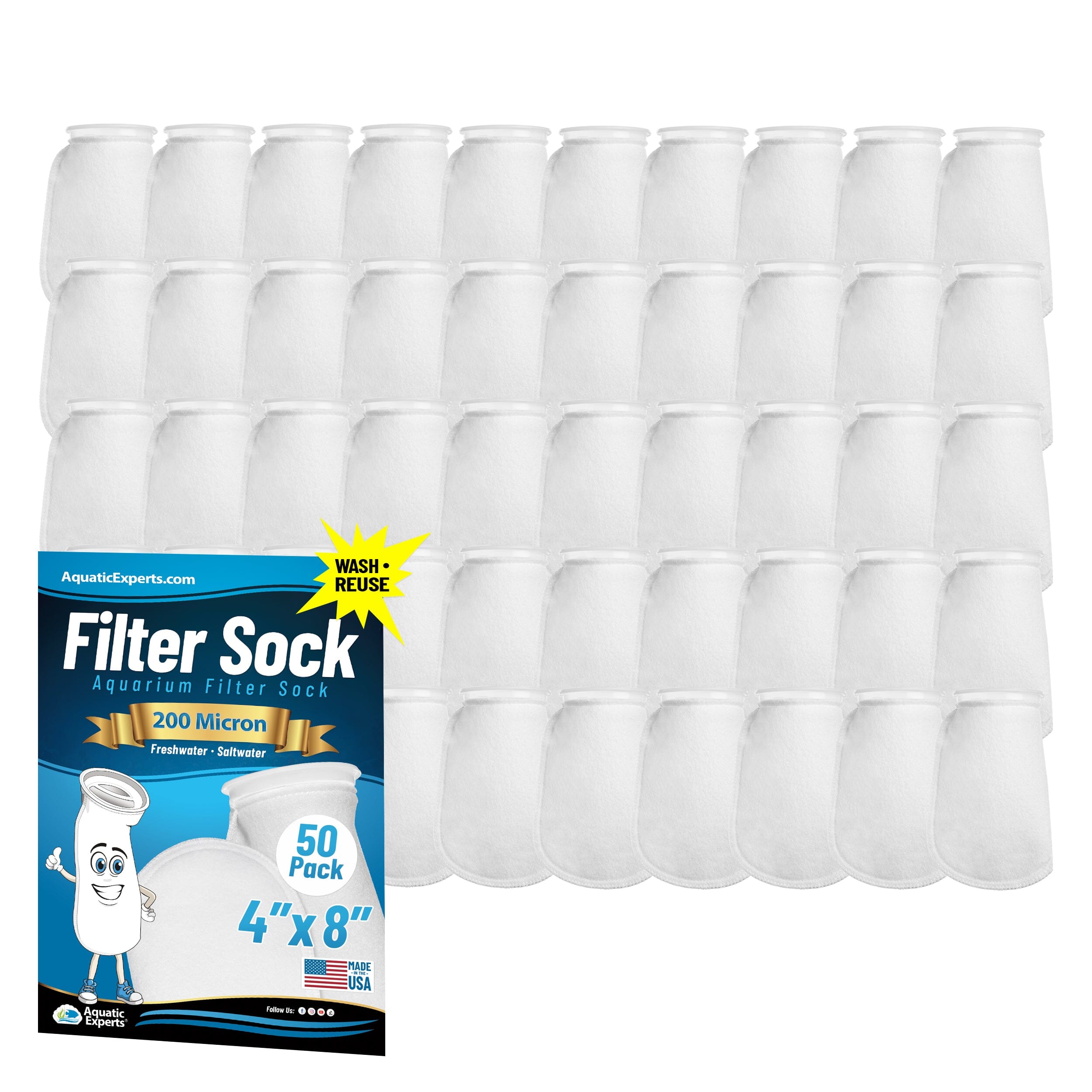 4" Ring Aquarium Filter Sock 200 Micron for Saltwater Aquariums | Aquatic Experts