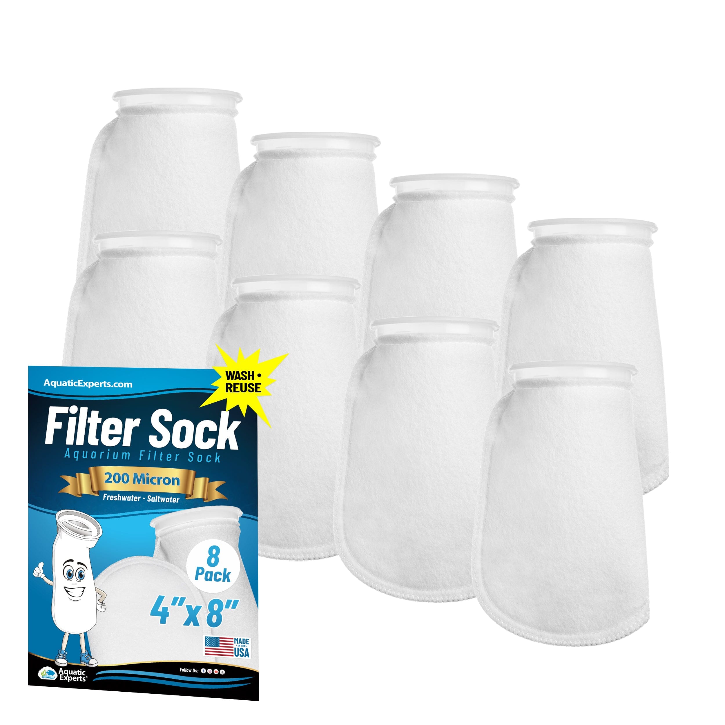 4" Ring Aquarium Filter Sock 200 Micron for Saltwater Aquariums | Aquatic Experts