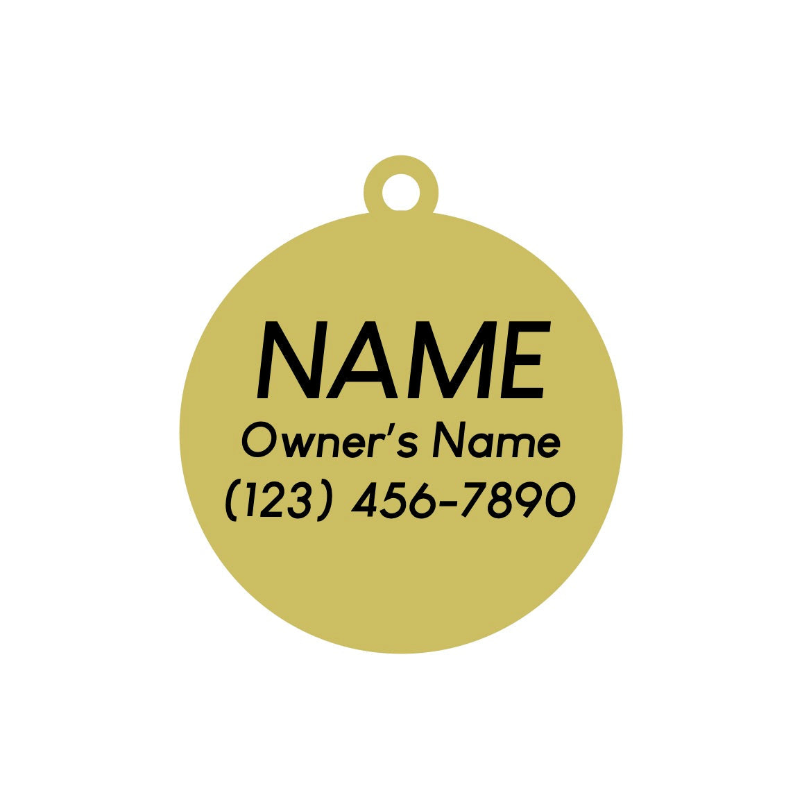 Lightning Bolt - Gold & White - Pet ID Tag