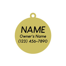 Lightning Bolt - Gold & White - Pet ID Tag