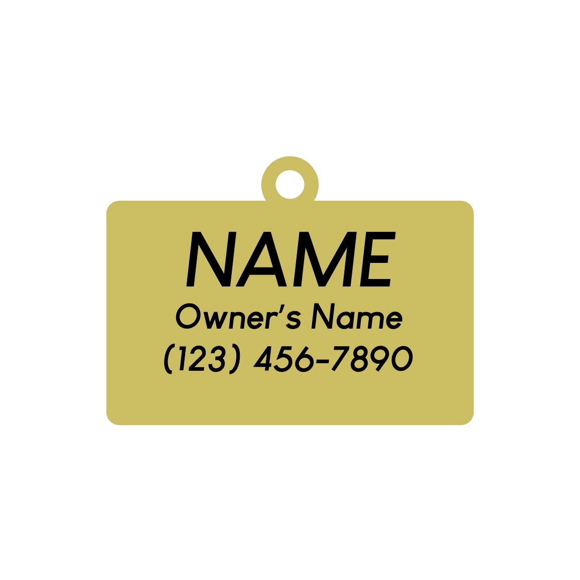 Hello My Name is Blank - Gold - Pet ID Tag