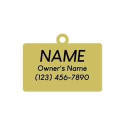 Hello My Name is Blank - Gold - Pet ID Tag