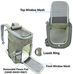 Mr. Peanut's Vancouver Series Backpack Pet Carrier for Smaller Cats and Dogs