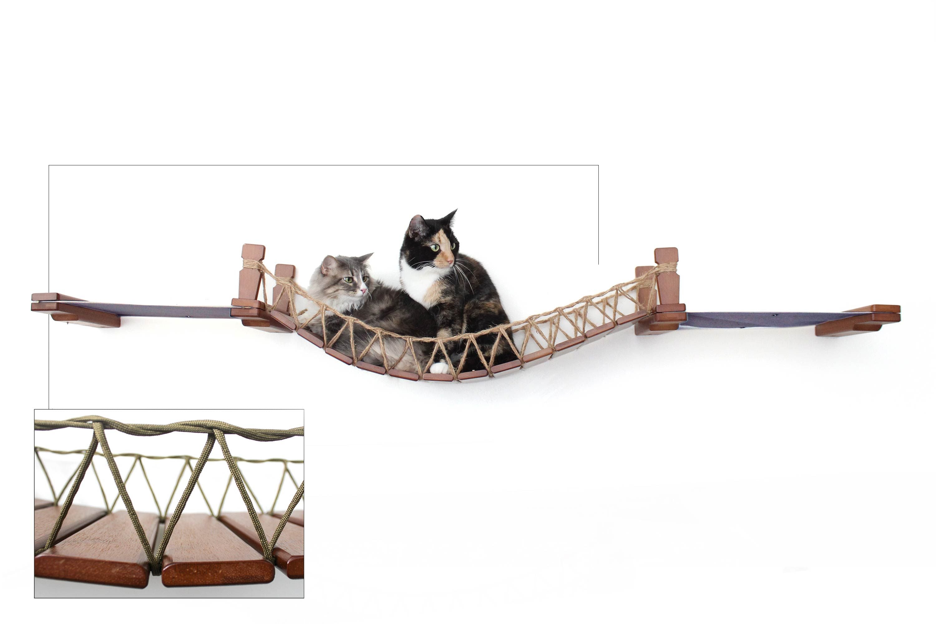 Double Cat Hammock and Climbing Bridge Combo