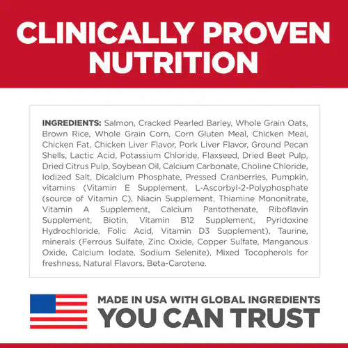 Hill's Science Diet 成年犬完美消化三文鱼、全麦燕麦和糙米配方干狗粮，3.5 磅袋装