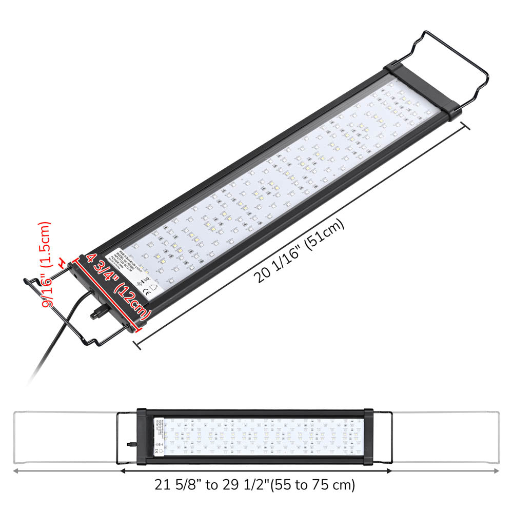 AquaBasik LED Aquarium Light with Timer RC RGBW 22-29