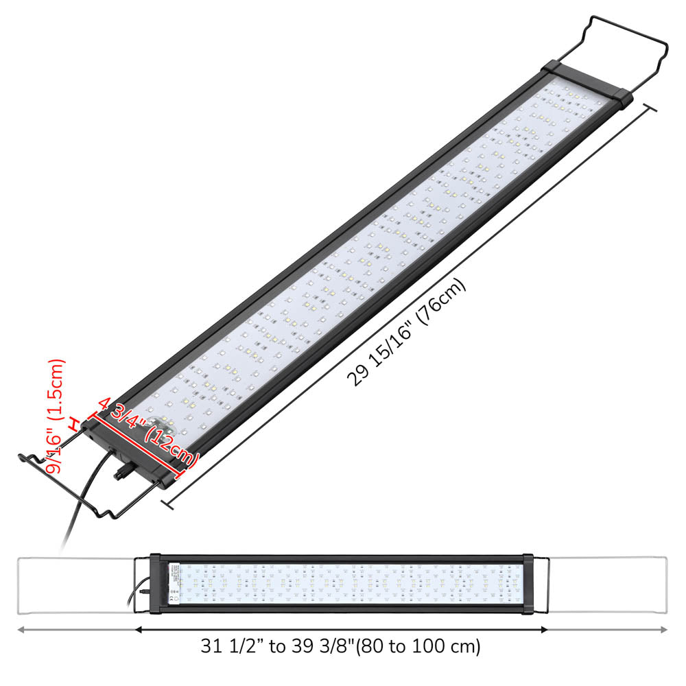 AquaBasik LED Aquarium Light with Timer RC RGBW 32-39