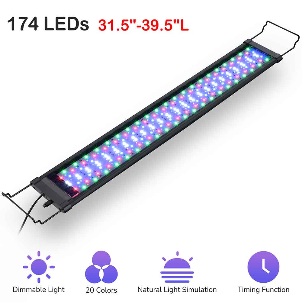 AquaBasik LED Aquarium Light with Timer RC RGBW 32-39