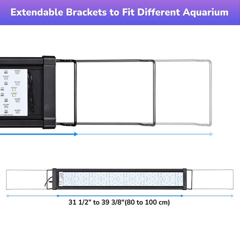 AquaBasik LED Aquarium Light with Timer RC RGBW 32-39