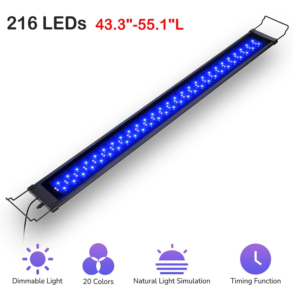 AquaBasik LED Aquarium Light with Timer RC RGBW 44-55