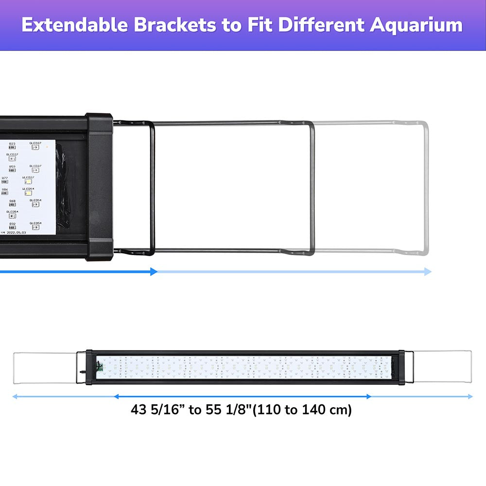 AquaBasik LED Aquarium Light with Timer RC RGBW 44-55