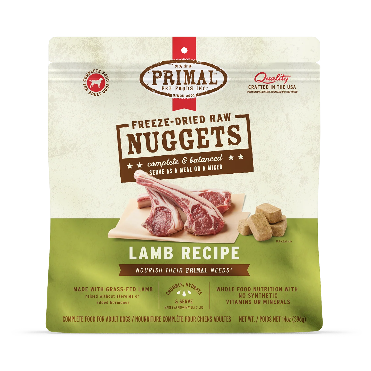 CORDERO PARA PERROS PRIMAL 14oz LIOFILIZADO