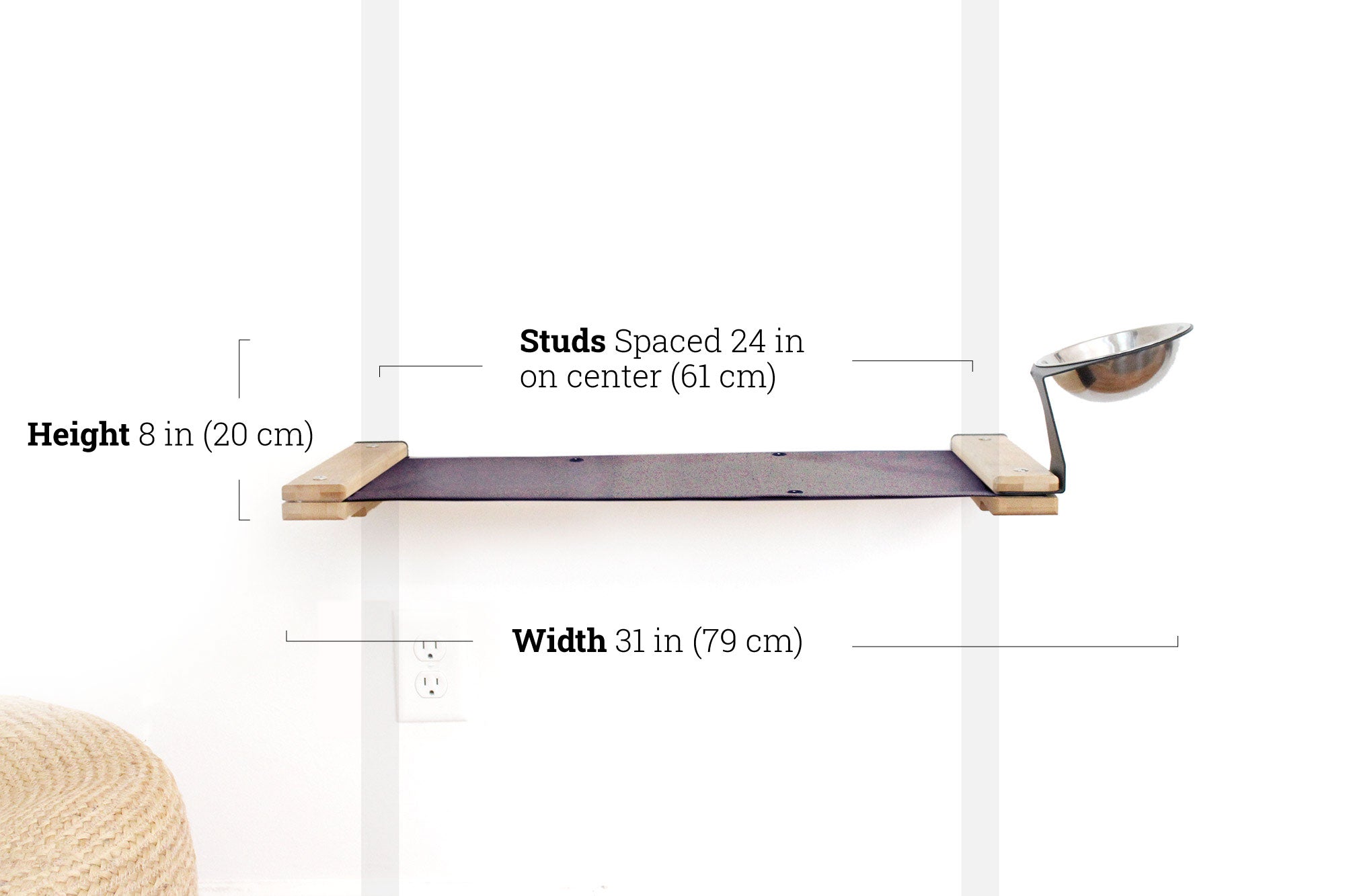 Dog Proof Cat Feeder - Wall-Mounted - Raised