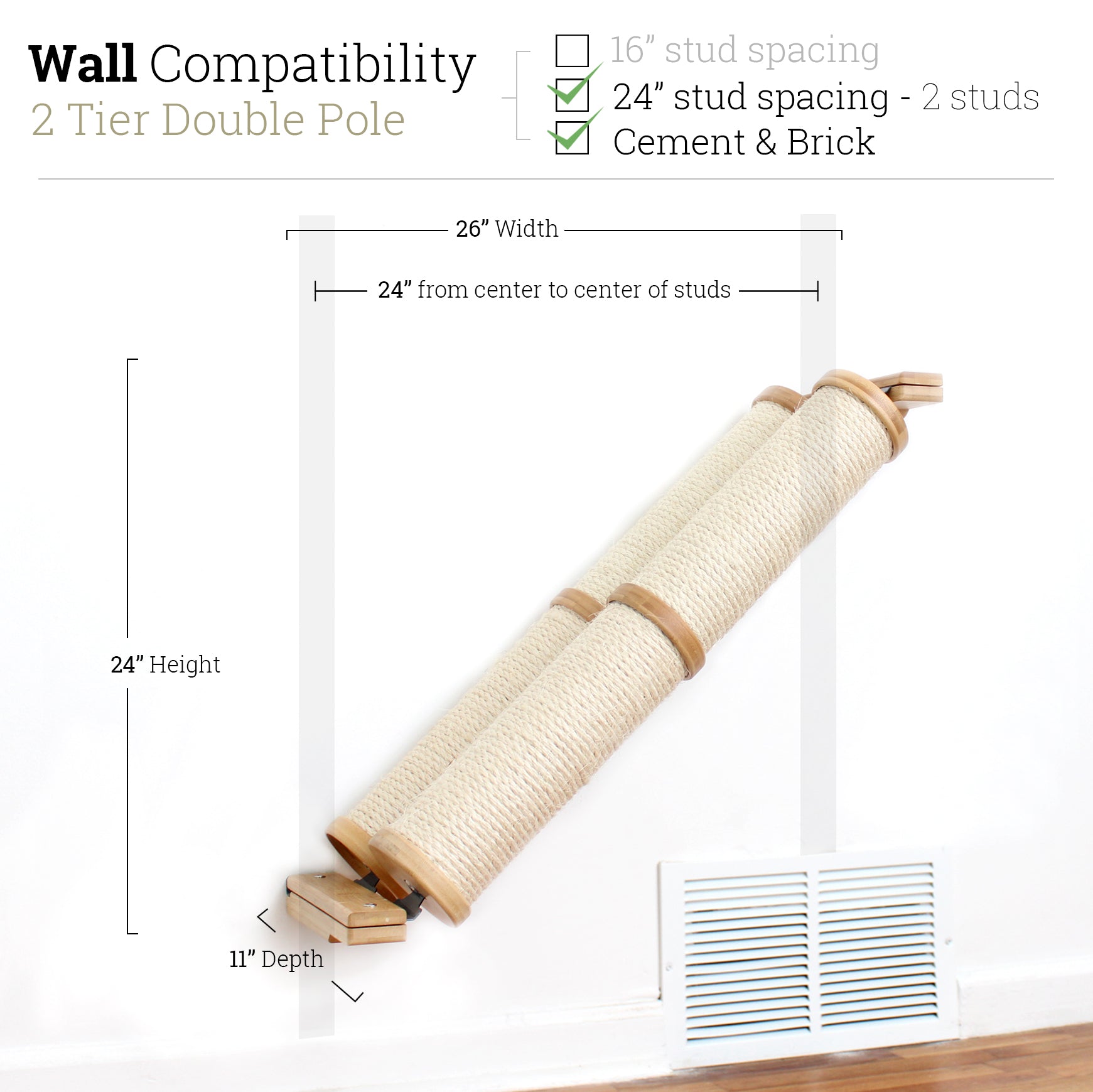 Slanted Cat Scratcher for Wall