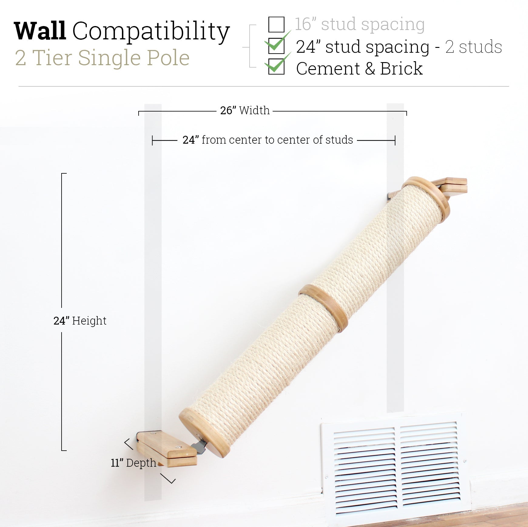 Slanted Cat Scratcher for Wall