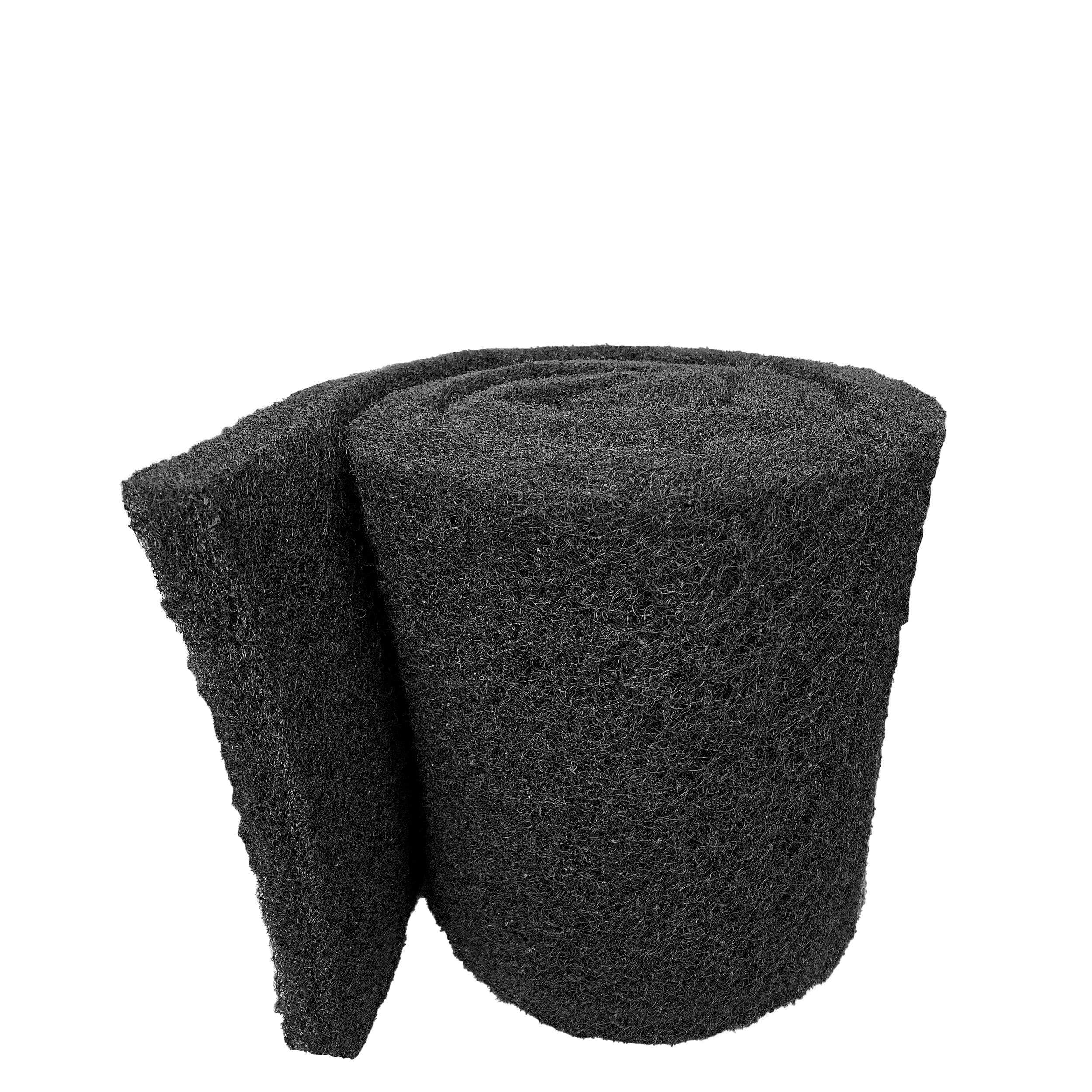 Classic Koi Pond Filter Pad COARSE - Black Bulk Roll Filter Media, Ultra-Durable Latex Coated for Fish Ponds