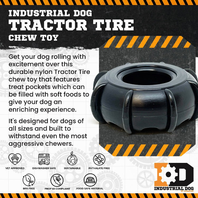 Tractor Tire Nylon Dog Chew Toy for Super Chewers | USA Made & FDA Compliant