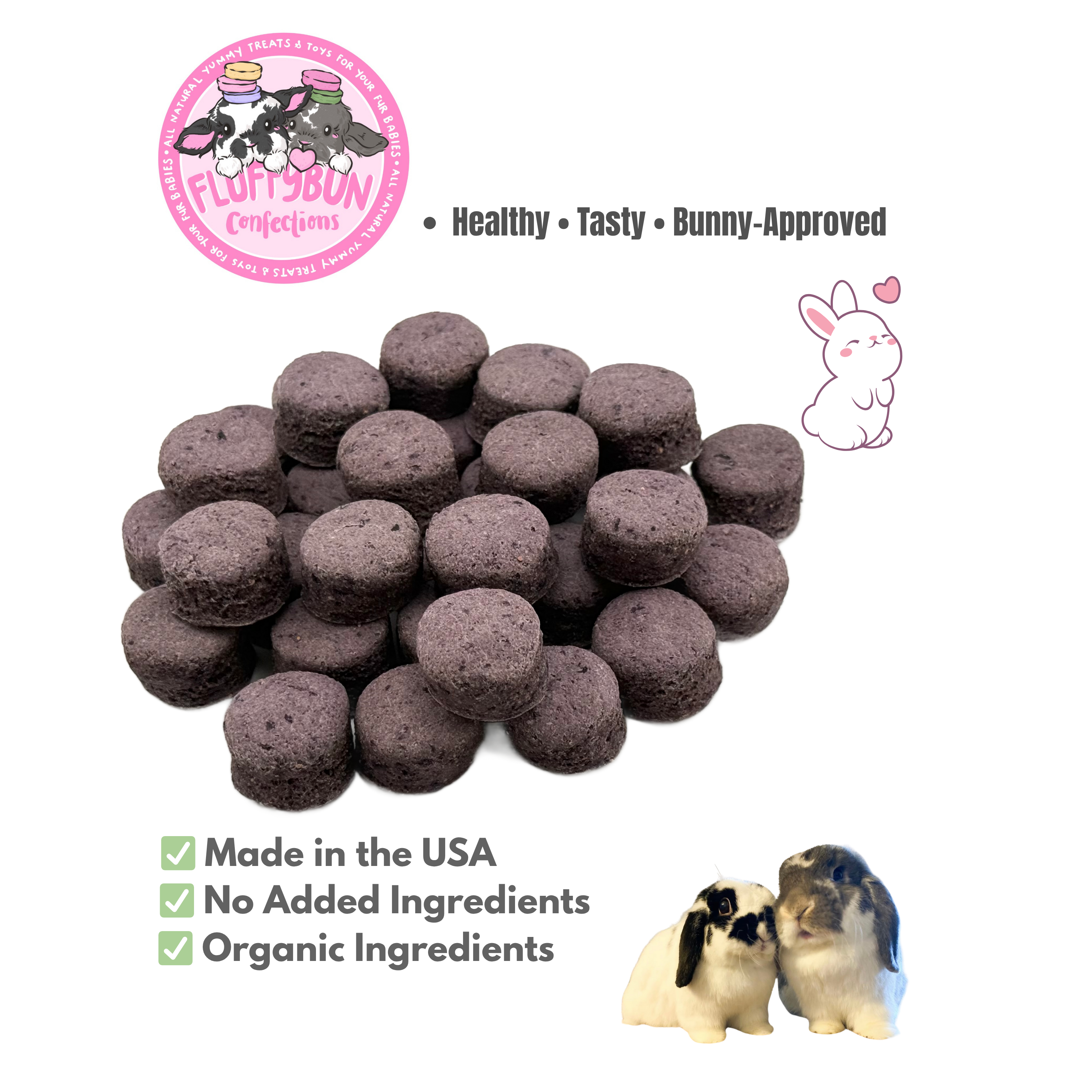 Banana/Blueberry Macarons | 100% Organic and Healthy Treats for Rabbits, Guinea Pigs, and Other Small Pets
