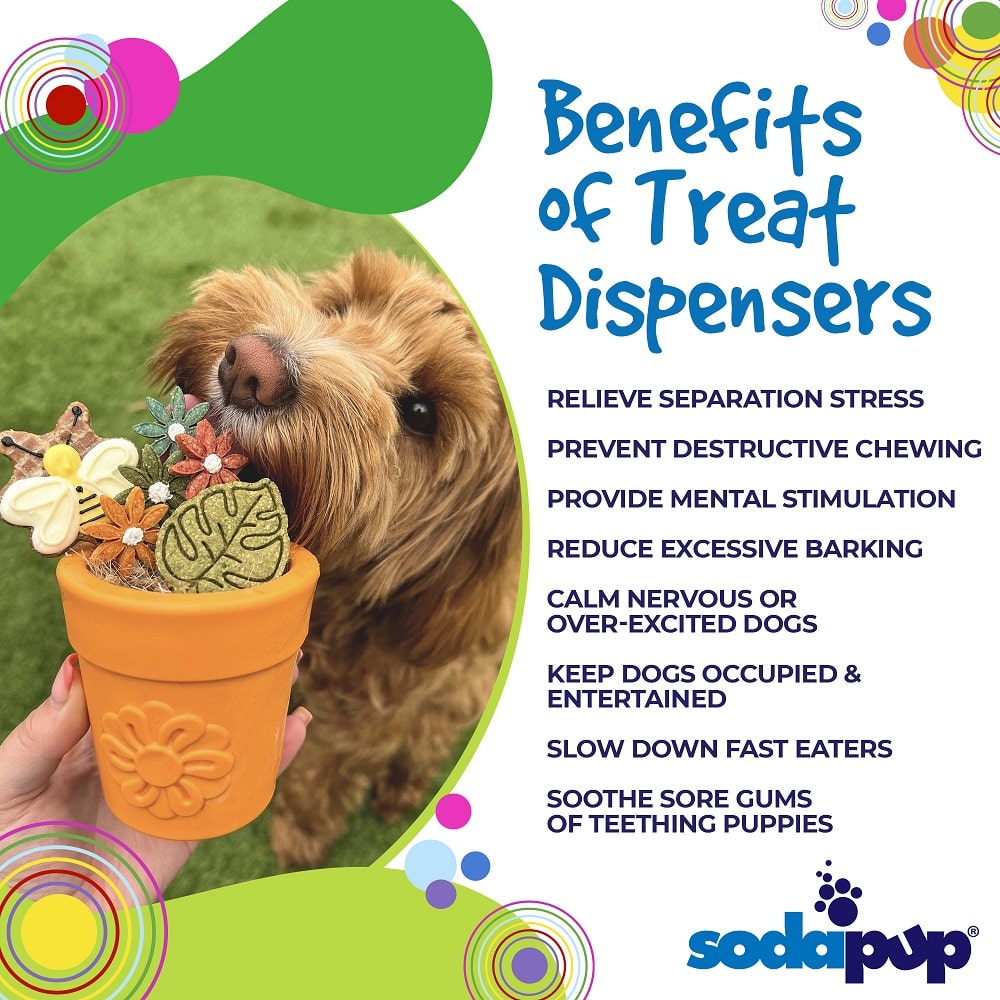 Large Flower Pot Durable PUP-X Rubber eCup Treat Dispenser & Enrichment Toy