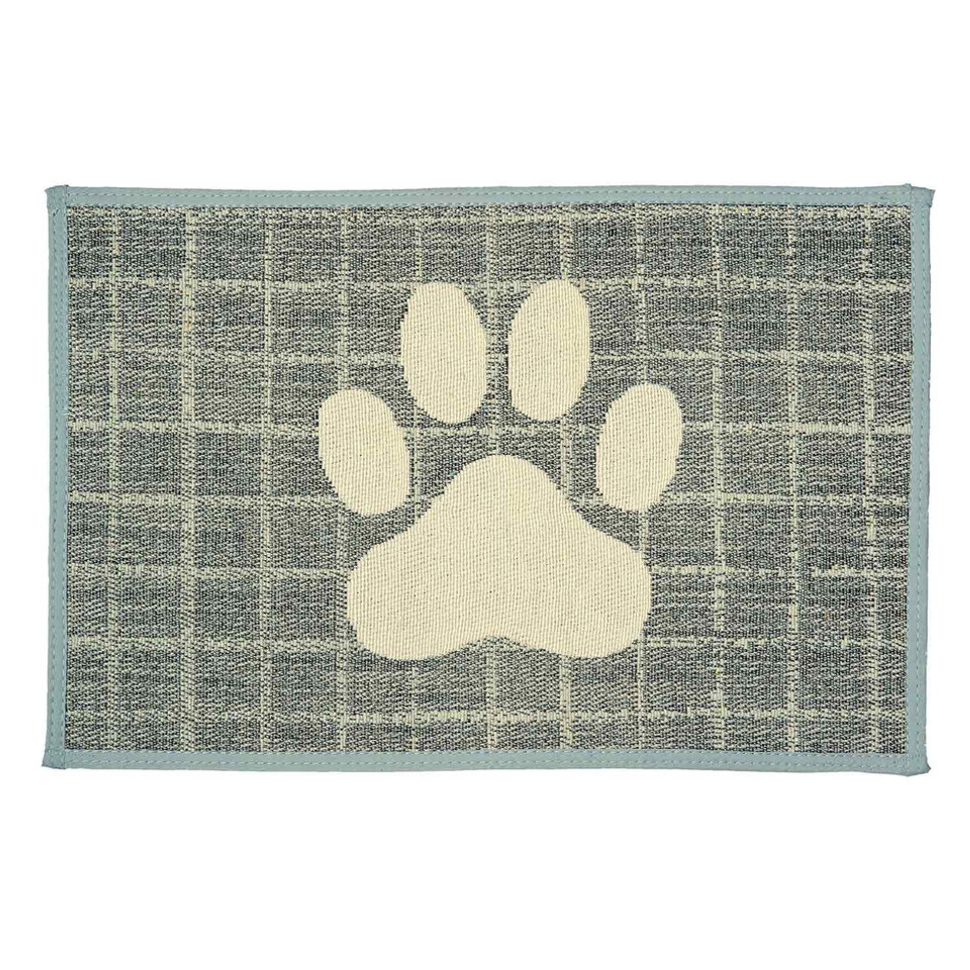 Loving Pets Bella Plaid Paw Fashion Mat Blue