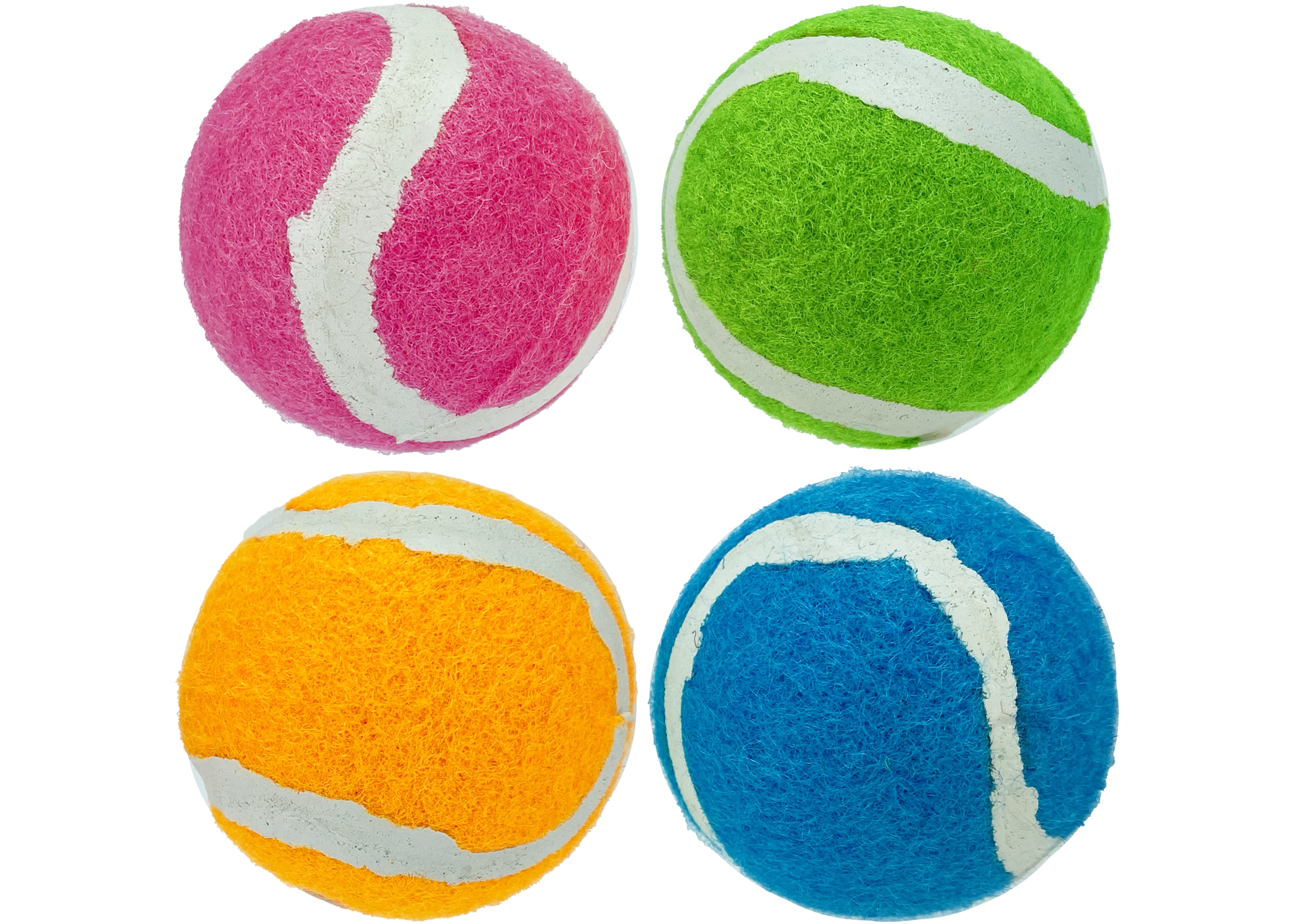 Multipet Minipet Squeaky Tennis Balls - Assorted Colors 4pk