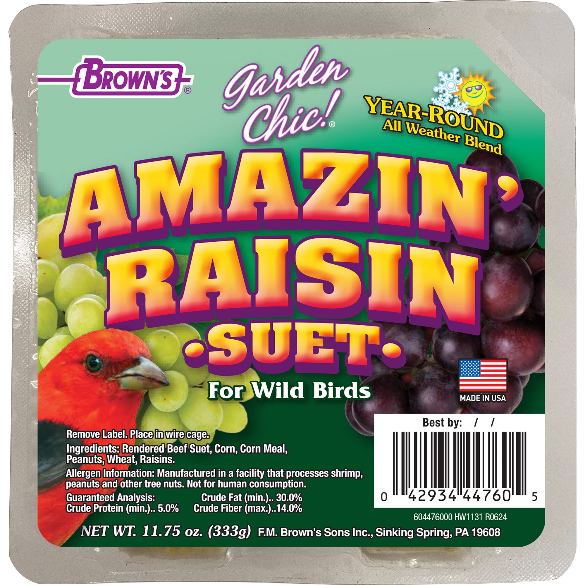 FM Brown's Garden Chic! Amazin' Raisin Suet (11oz)