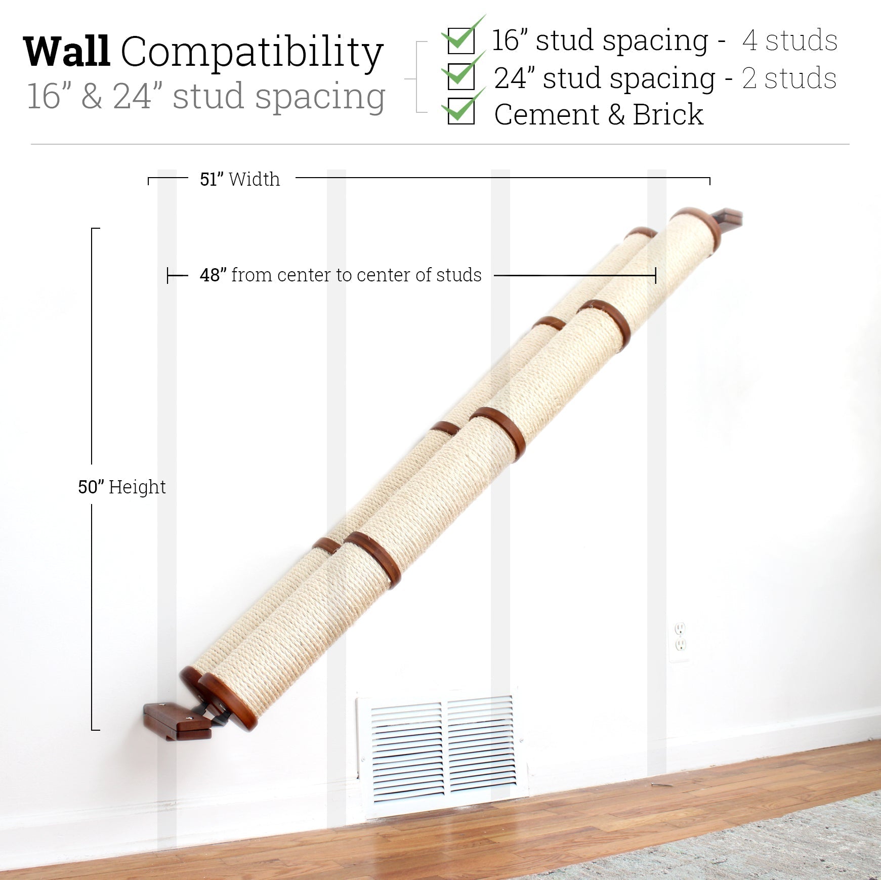 Slanted Cat Scratcher for Wall