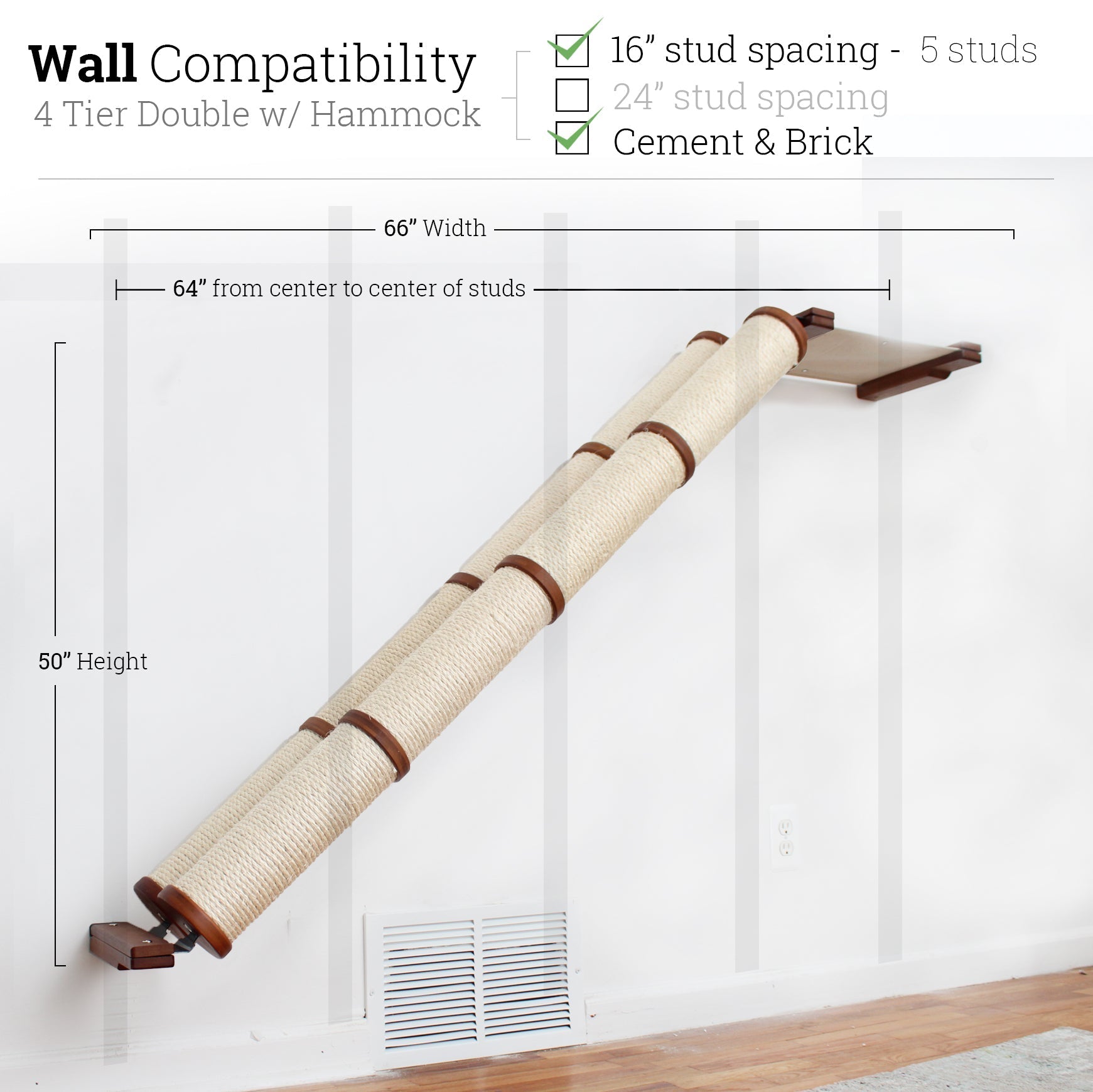 Slanted Cat Scratcher for Wall