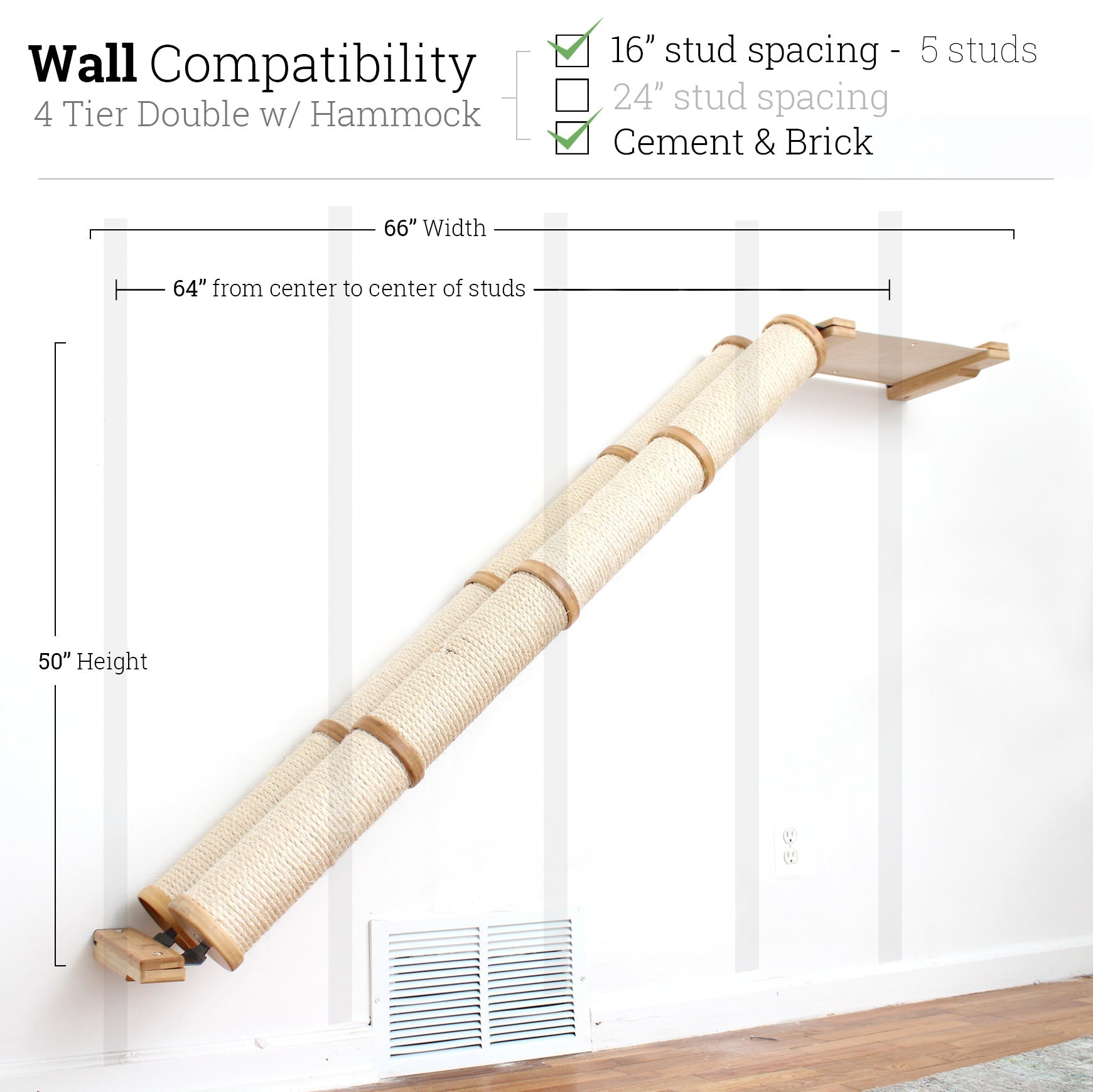 Slanted Cat Scratcher for Wall