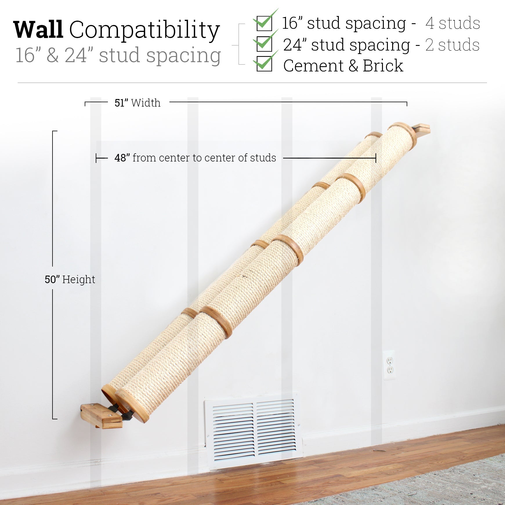 Slanted Cat Scratcher for Wall