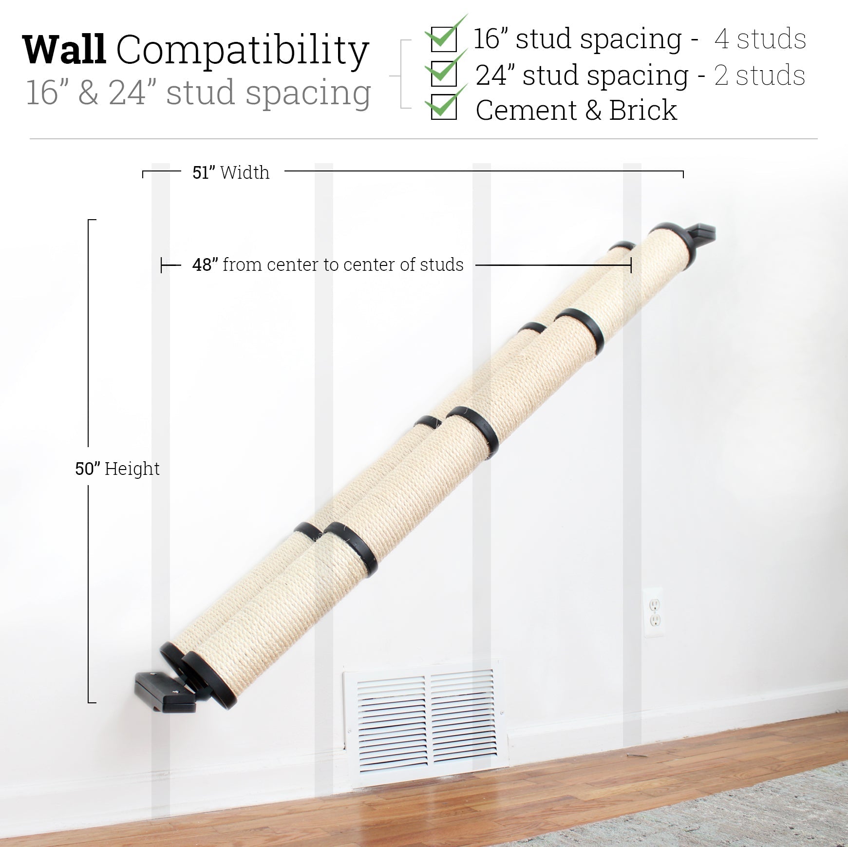 Slanted Cat Scratcher for Wall