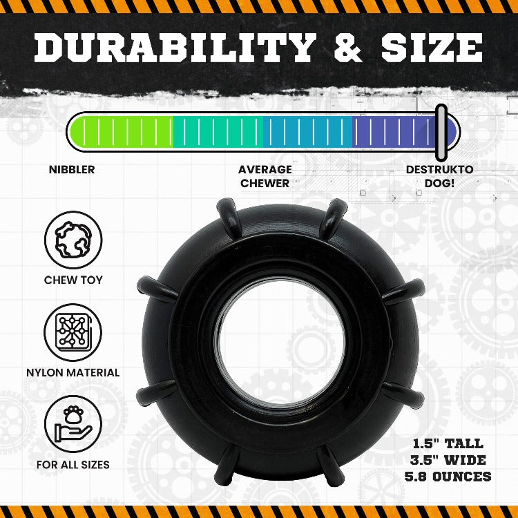 Tractor Tire Nylon Dog Chew Toy for Super Chewers | USA Made & FDA Compliant