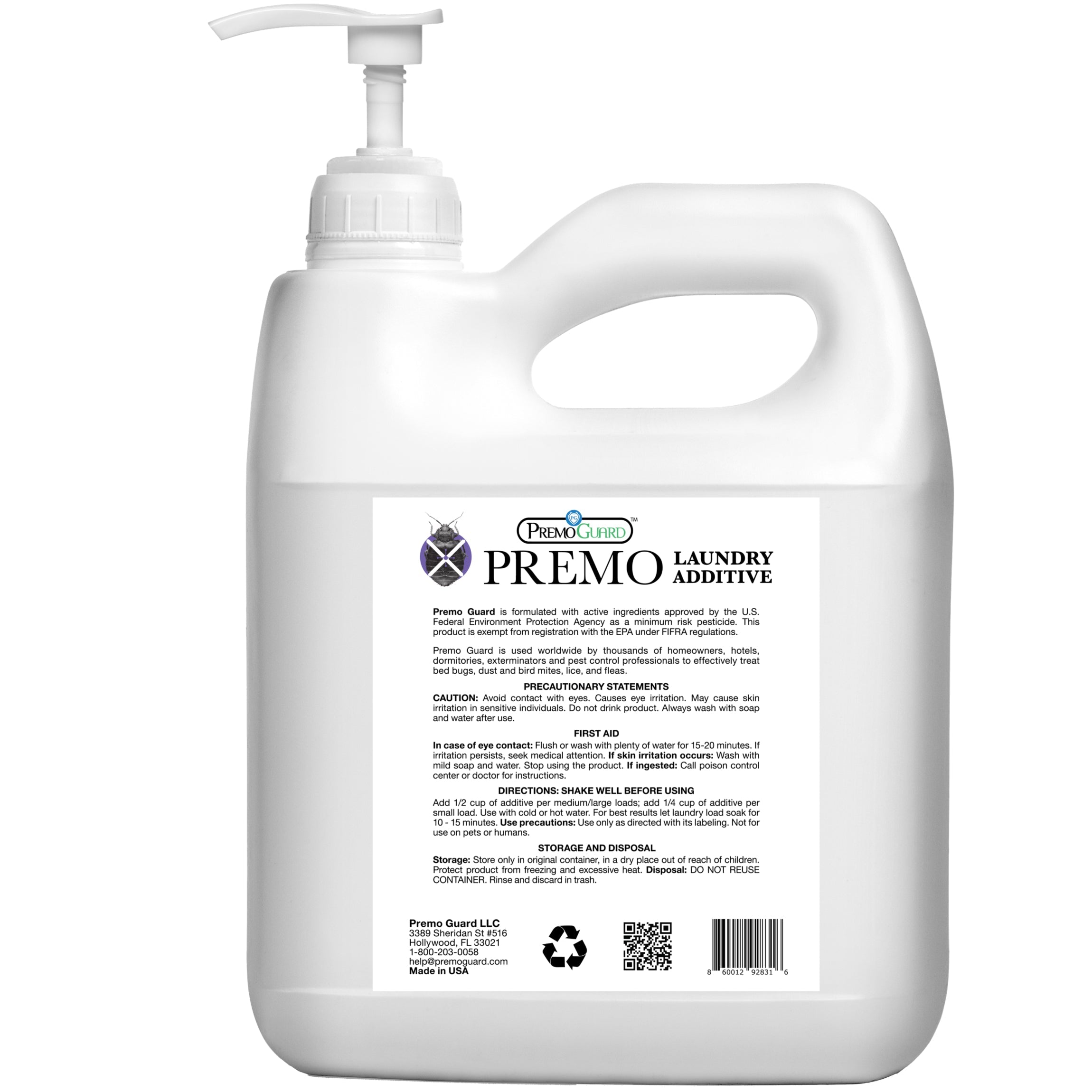 Bed Bug & Mite Laundry Additive 64 oz | Non-Toxic Treatment | Premo Guard